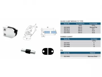 Stainless Steel Middle D Type Glass Clamp