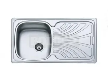 BL-891B Stainless Steel Single Bowl Kitchen Sink with Drainboard