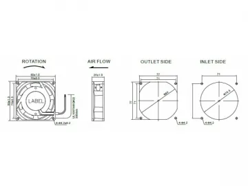 80×80×25mm AC Axial Fan