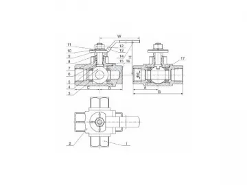 T Type 3-Way Ball Valve