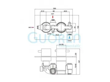 Recessed Thermostatic Concealed Shower Valve