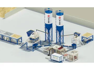 Semi Automatic Concrete Block Production Line, with Central Control Room