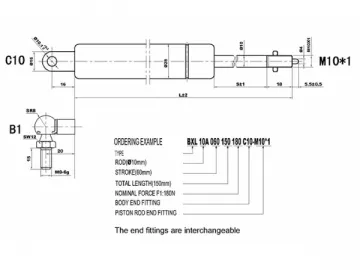 BXL 10/28 Lockable Gas Spring