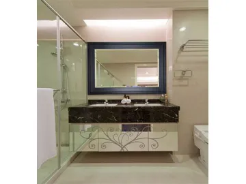 Rectangular Wood Frame Bathroom Mirror