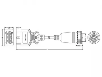 OBD II Round 16-Pin Cable