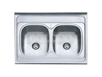 BL-835 Statin Finish Stainless Steel Double Bowl Kitchen Sink