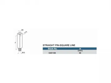 Stainless Steel Square Tube Threaded Straight Pin