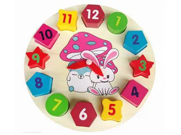 Wooden Shape Sorting Clock Learning Toy