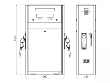 Fuel Dispenser with 2 Dispensing Nozzles