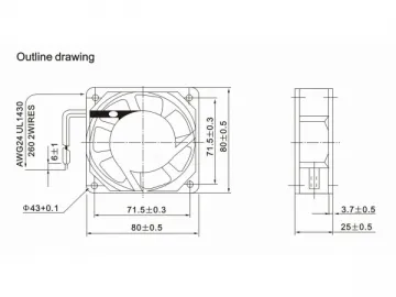 80x80x25mm AC Axial Fan