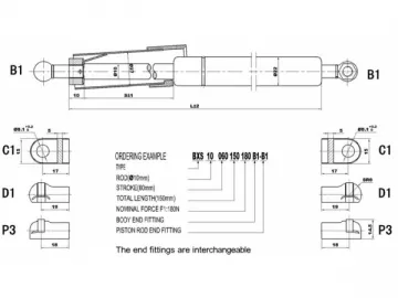 Safety Locking Shroud Gas Spring