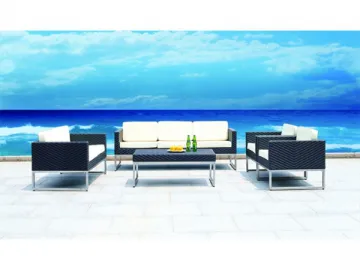 Stainless Steel Rattan Sofa