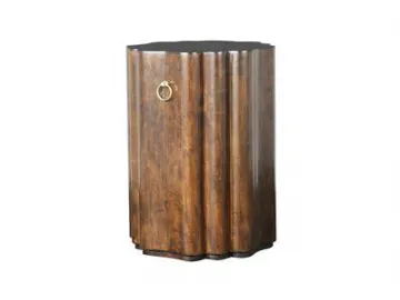 Shaped Drum Wood Side Table