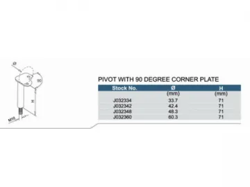 Stainless Steel Pivot with 90 Degree Corner Plate