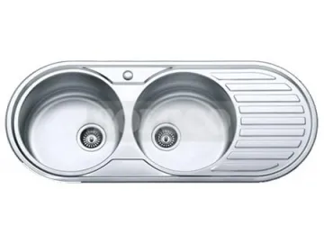 BL-903 Round Double Bowl Stainless Steel Kitchen Sink