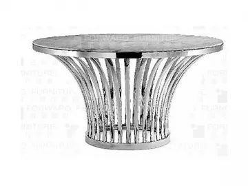 Round Stainless Steel Coffee Table