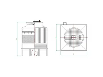 FRP Counterflow Cooling Tower (Low Noise)