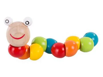 Wooden Wiggling Worm Rainbow Toy