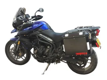 Custom Triumph Motorcycle Panniers and Top Box System