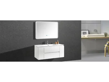 IL1910 Floating Single Vanity with Lighted Wall Mirror