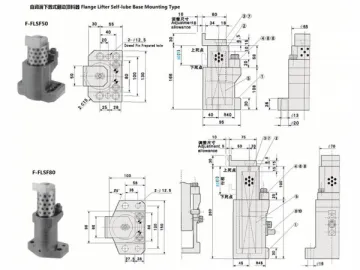 Self-Lube Base Mounting Type Flange Lifter, F-FLSF50/F-FLSF80