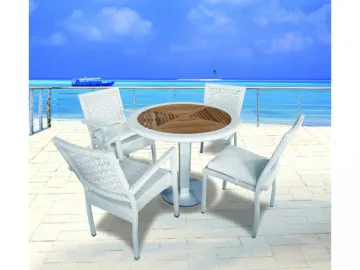 Teak Patio Furniture (Wicker Chair)