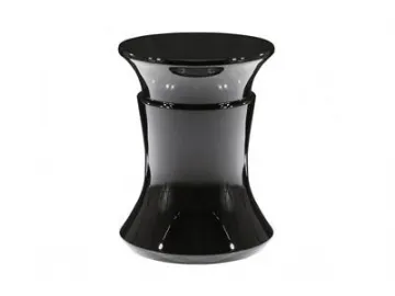 Black Lacquer Drum Side Table