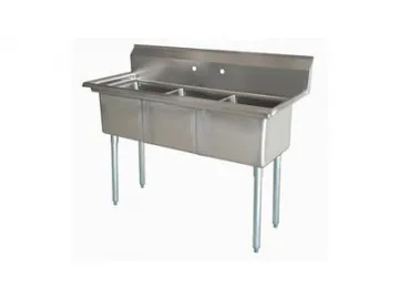 Three Compartment Stainless Steel Sink