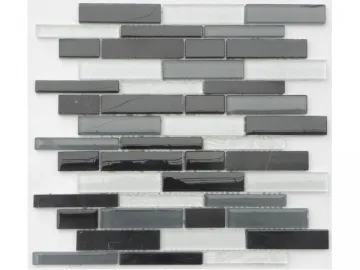 Stone Mixed Glass Mosaic Tile (Subway Series)