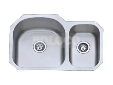 BL-923 Satin Finish 1.5 Bowl Stainless Steel Kitchen Sink