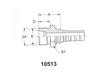 10513 Metric Male 24° Cone Fittings with O Ring, Heavy Duty Series