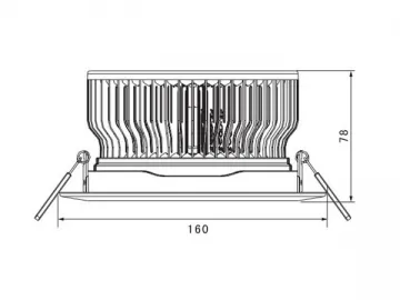 Fin Cooled LED Ceiling Light