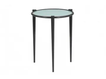 Tempered Glass Top Metal Side Table