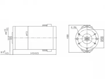 PMDC Brushed Motor, 73mm