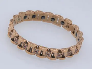 S375 Healthcare Magnetic Stainless Steel Bracelet with Gold Appearance