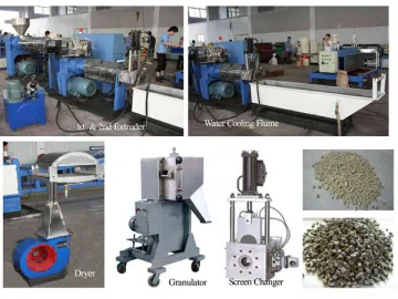 Plastic PP, PE Strand Cutting and Double Stage Pelletizing Production Line