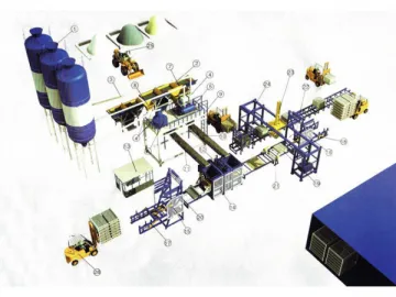 Fully Automatic Concrete Block Production Line with Rack