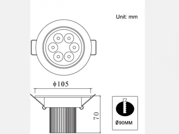 6W LED Ceiling Light