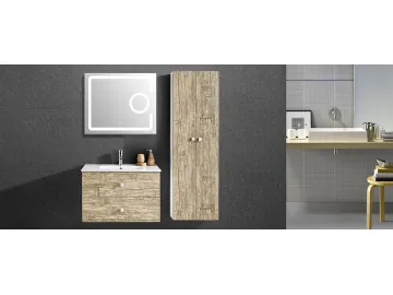 IL1982 Wood Grain Bathroom Vanity Set with Mirror