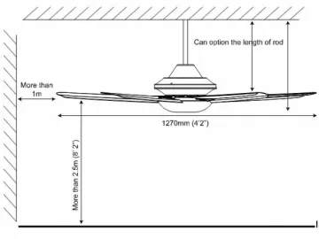 CT52501 52 Inch 5 Wooden Blade Ceiling Fan