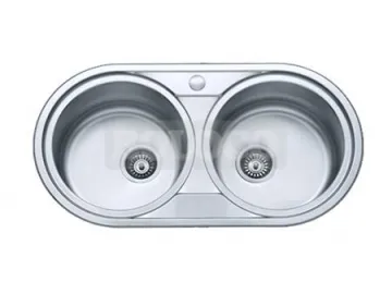 BL-831 Double Round Bowl Stainless Steel Kitchen Sink