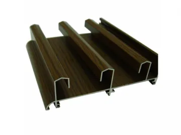 Wood Grain Powder Coated Aluminium Profile