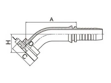 88141 JIS Hose Flange, 45° Elbow