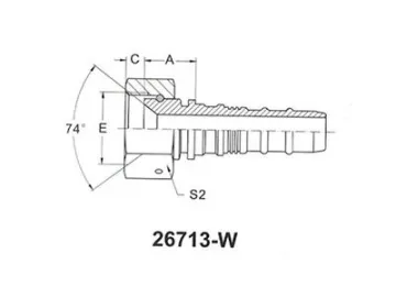 26713-W JIC Straight Female 74° Cone Fittings