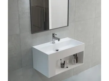 Artificial Stone Wall Mounted Bathroom Sink PS-9008