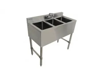 Three Bowl Stainless Steel Bar Sink