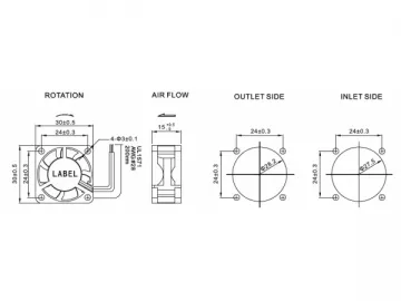 30×30×15mm DC Brushless Fan