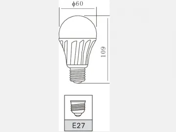 Aluminum 7W LED Light Bulb