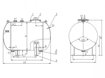 Horizontal Glass Lined Storage Tank