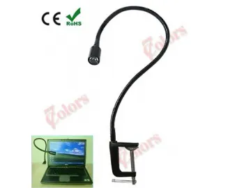 SC-E103 Ajustable LED Gooseneck Clamp Lamp, 300mm Black Flexible Gooseneck LED Light